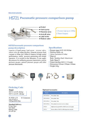 Banchi di taratura pneumatici HS721 pneumatici per misurazioni e tarature precise