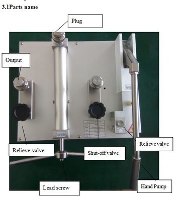 0.95-140bar Pompa di confronto pneumatica con interfaccia di uscita M20X1.5Fx2 14Kgs